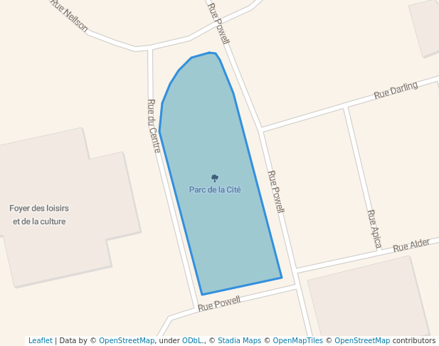 walking in Parc de la Cité map in Saguenay