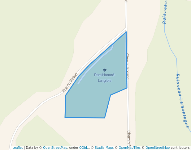 walking in Parc Honoré-Langlois map in Sainte-Catherine-de-Hatley