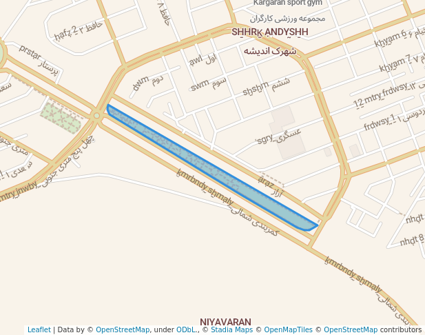walking in بوستان ورزش اندیشه map in میانه