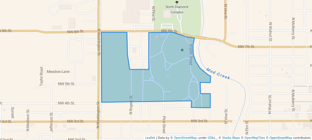 walking in Eisenhower Park map in Abilene