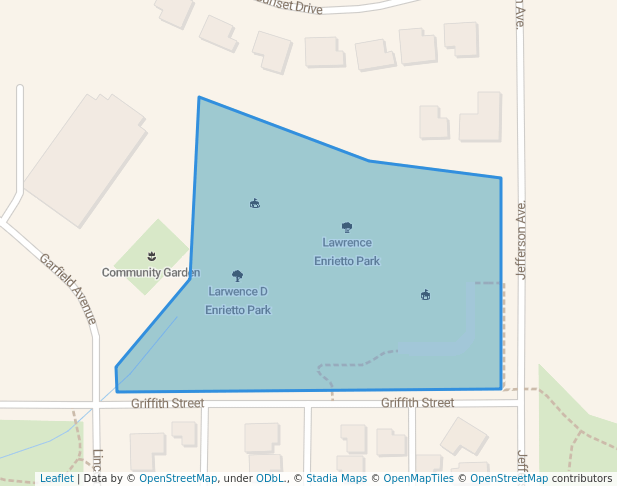 walking in Lawrence Enrietto Park map in Louisville