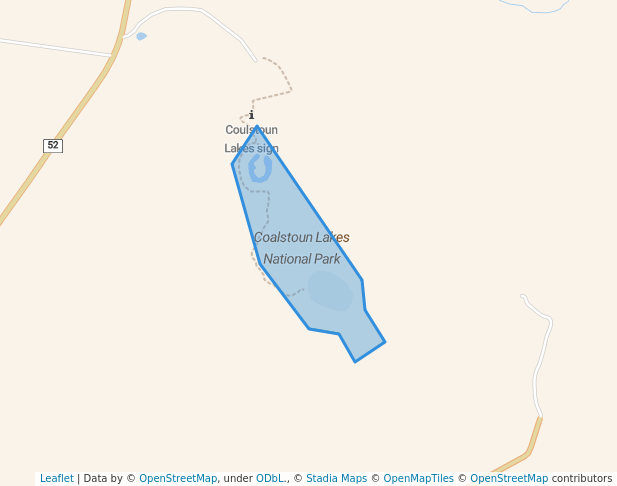 walking in Coalstoun Lakes National Park map in Boompa