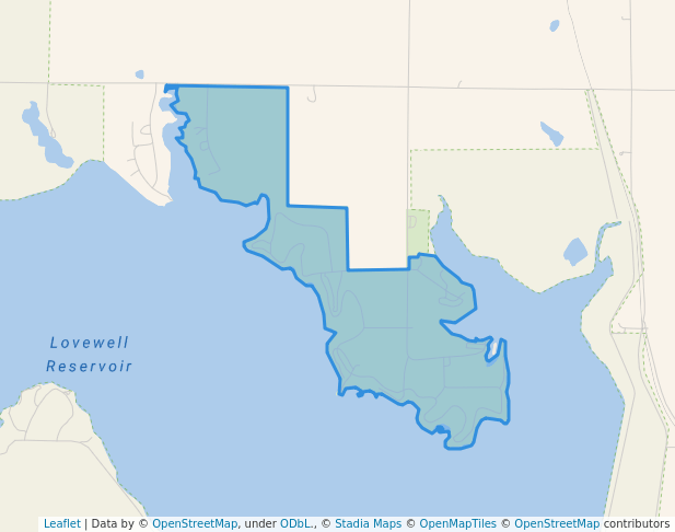 walking in Lovewell State Park map in Webber