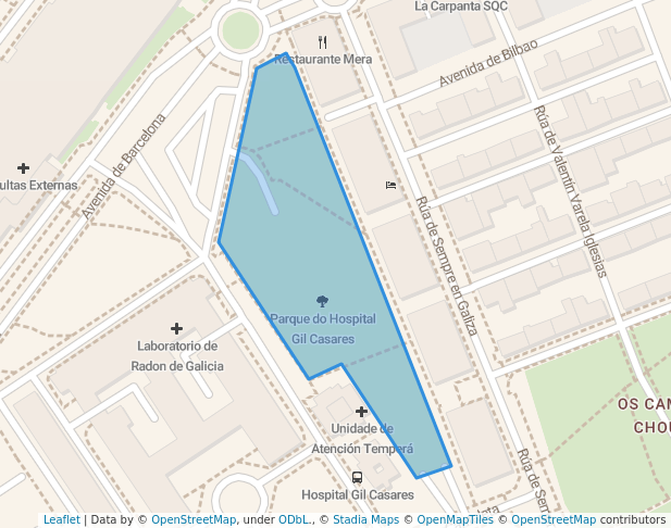 walking in Parque do Hospital Gil Casares map in Santiago de Compostela