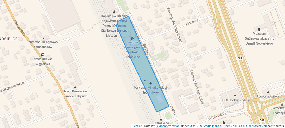 walking in Park Janiny Kurkowskiej-Spychajowej map in Białystok