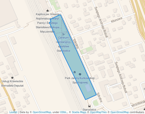 walking in Park Janiny Kurkowskiej-Spychajowej map in Białystok