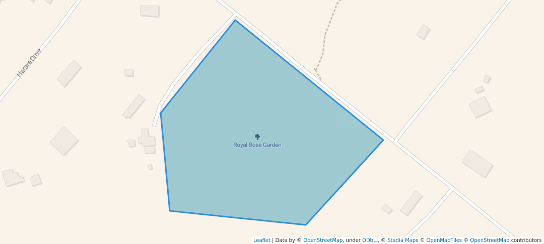 walking in Royal Rose Garden map in Harare