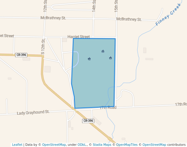 walking in Fairgrounds Ball Park map in Clay Center