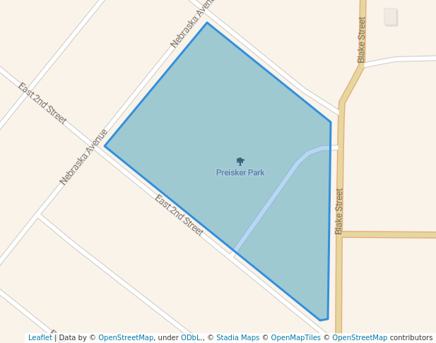 walking in Preisker Park map in Ellsworth