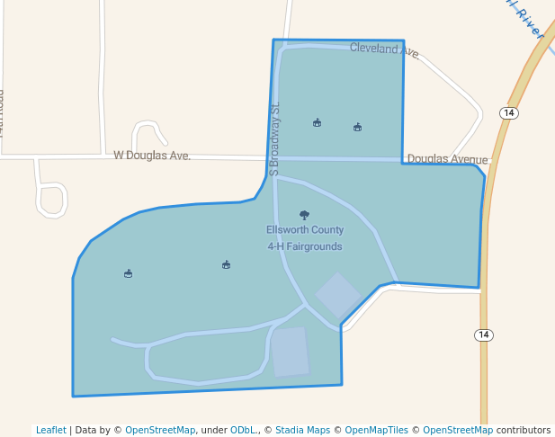 walking in Ellsworth County 4-H Fairgrounds map in Ellsworth