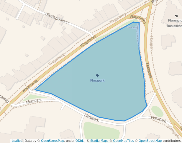 walking in Florapark map in Haarlem