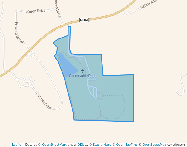walking in Countryside Park map in Jefferson City