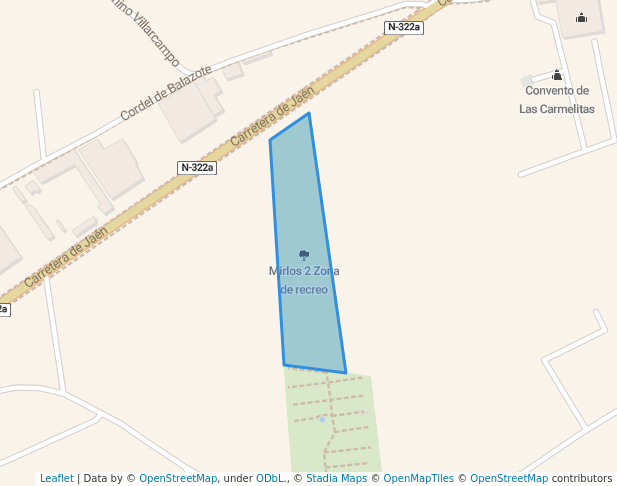 walking in Mirlos 2 Zona de recreo map in Albacete