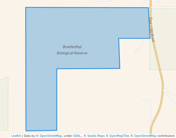 walking in Breidenthal Biological Reserve map in Baldwin City