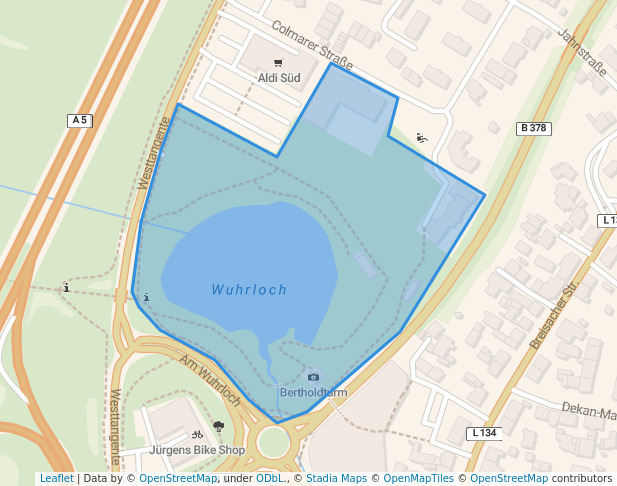 walking in Stadtpark am Wuhrloch map in Neuenburg am Rhein