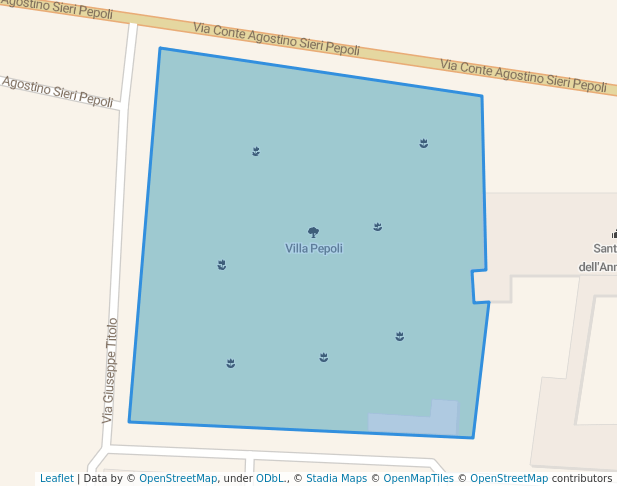 walking in Villa Pepoli map in Trapani