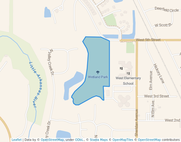 walking in Wetland Park map in Valley Center