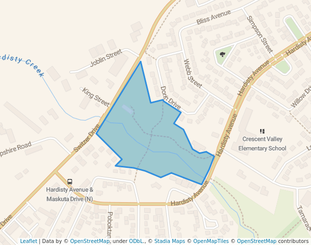 walking in Kinsmen Park map in Hinton