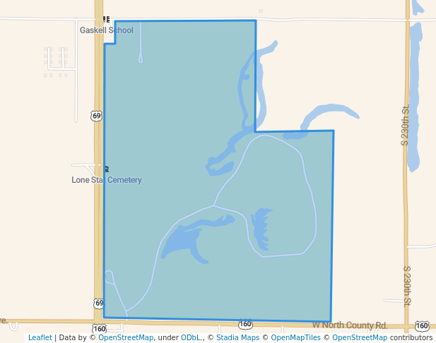 walking in Crawford Fishing Lake Number One map in Frontenac