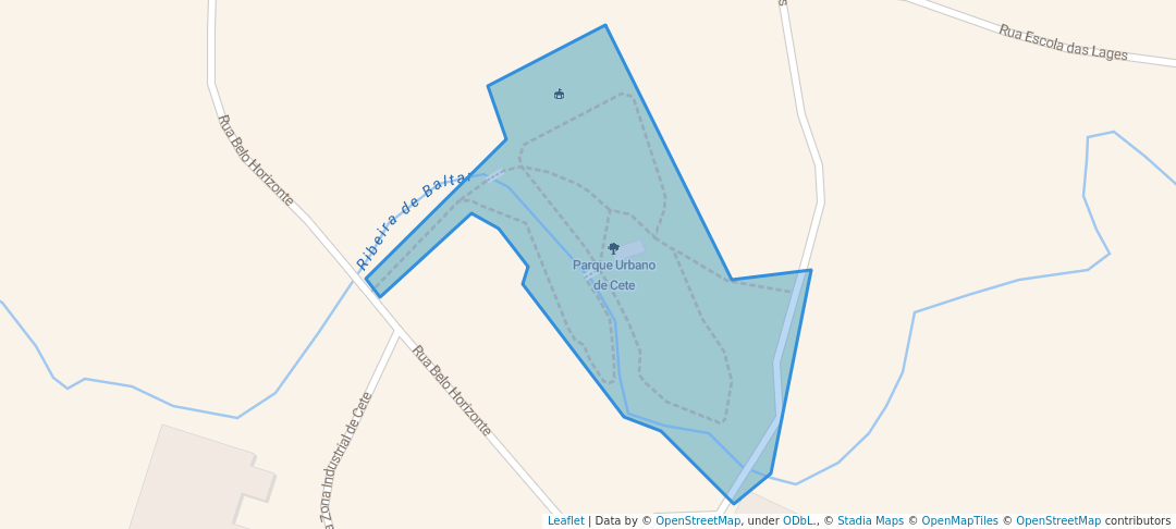 walking in Parque Urbano de Cete map in Cete