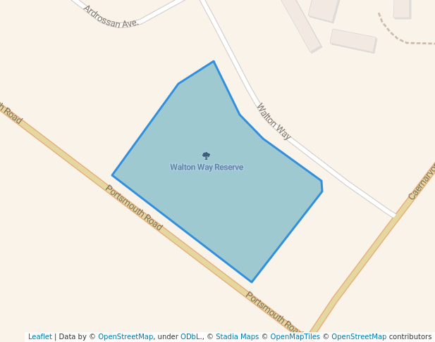 walking in Walton Way Reserve map in Hastings