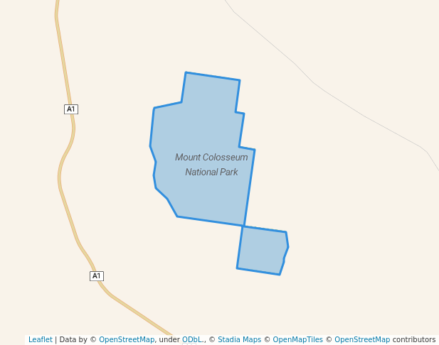 walking in Mount Colosseum National Park map in Colosseum