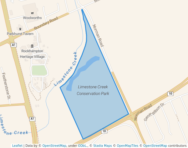 walking in Limestone Creek Conservation Park map in Smoky Creek