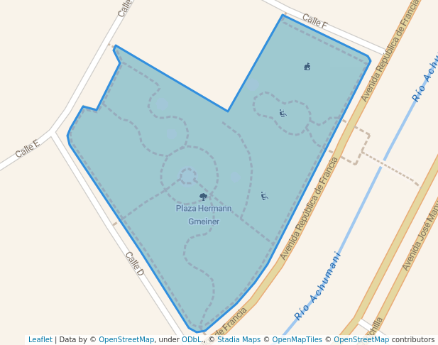 walking in Plaza Hermann Gmeiner map in La Paz