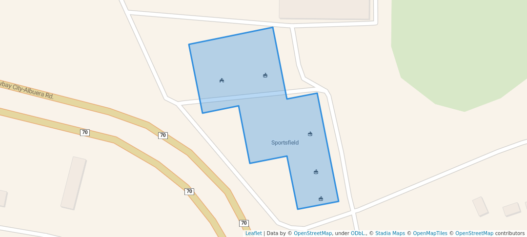 walking in Sportsfield map in Baybay City