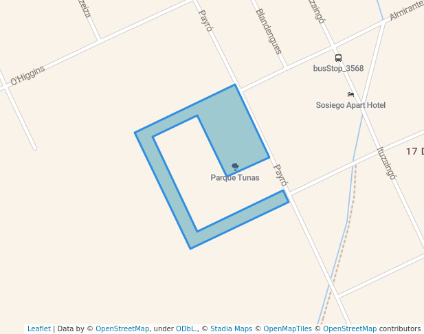 walking in Parque Tunas map in Tandil