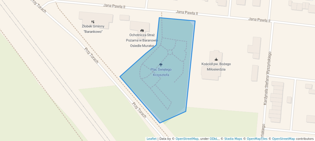 walking in Plac Świętego Krzysztofa map in Baranów