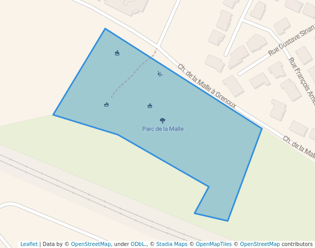 walking in Parc de la Malle map in Laval