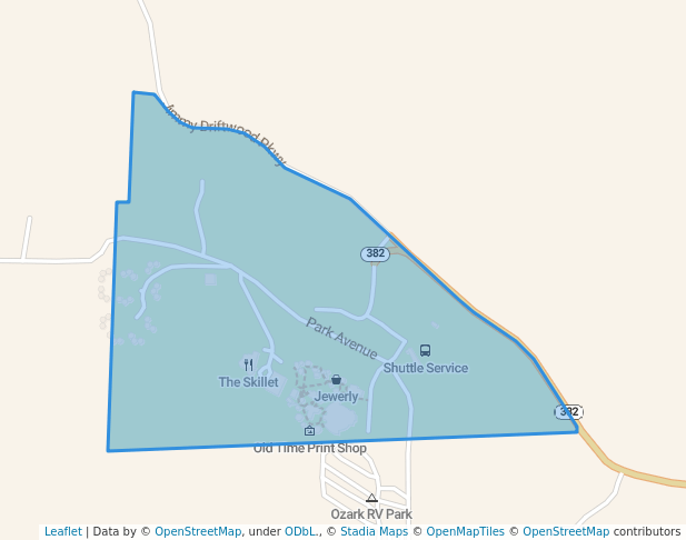 walking in Ozark Folk Center State Park map in Mountain View