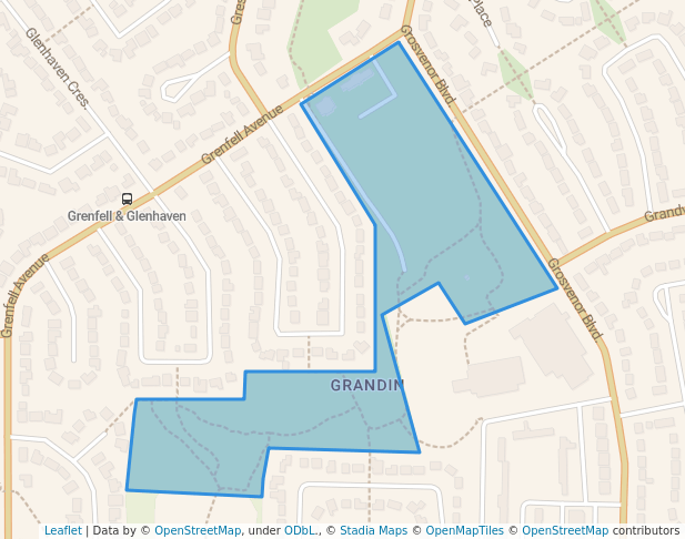 walking in Grovsnor Park map in St. Albert