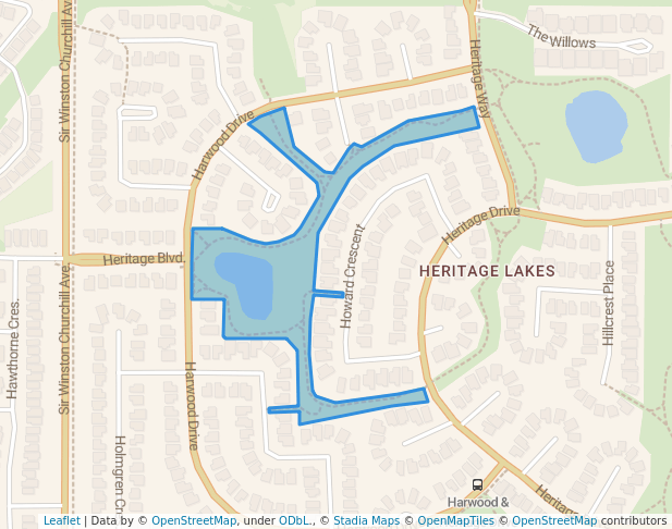 walking in Heritage Park map in St. Albert