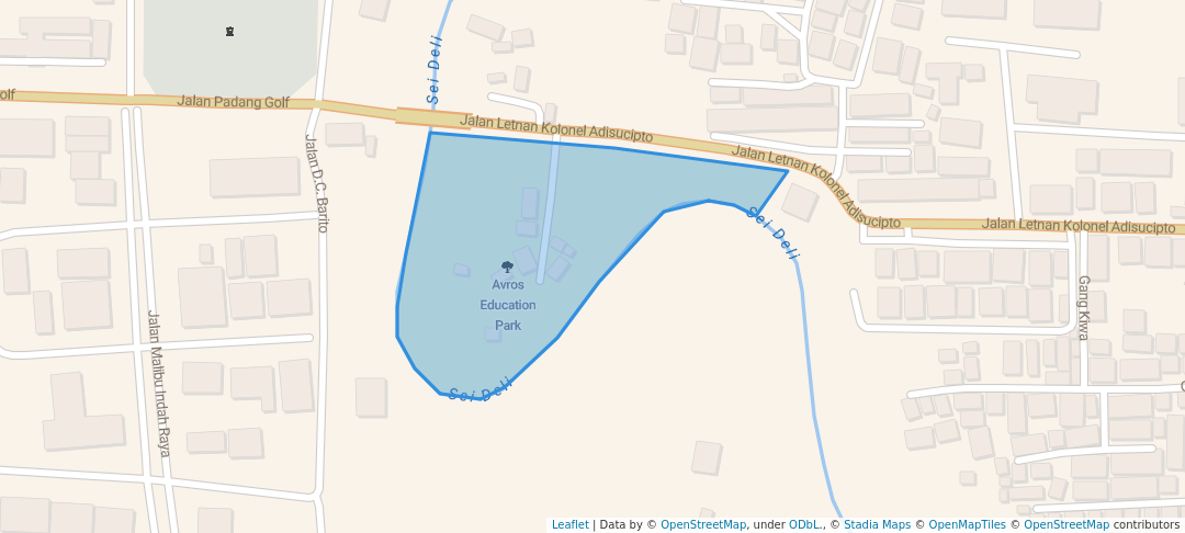 walking in Avros Education Park map in Medan