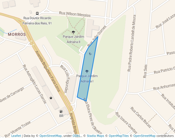 walking in Parque Jardim Adriana I map in Guarulhos