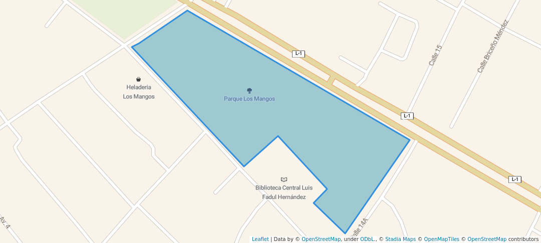 walking in Parque Los Mangos map in Barinas