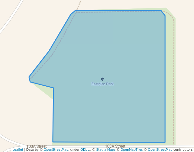 walking in Eastglen Park map in Westlock
