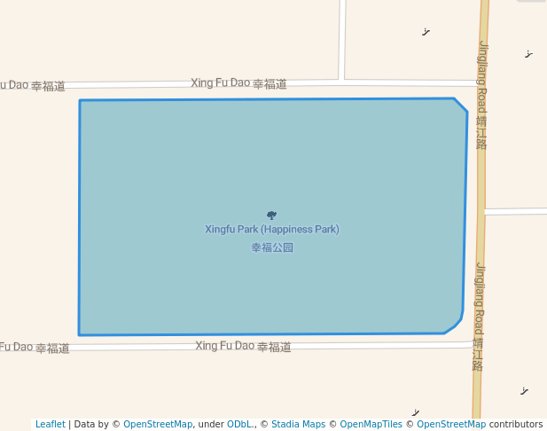 walking in Xingfu Park (Happiness Park) map in Tianjin