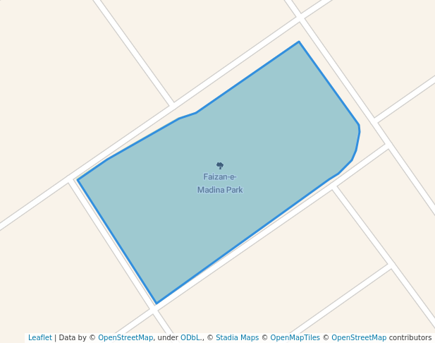 walking in Faizan-e-Madina Park map in Jaranwala