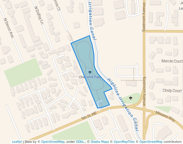 walking in Cherryhill Park map in East Wenatchee
