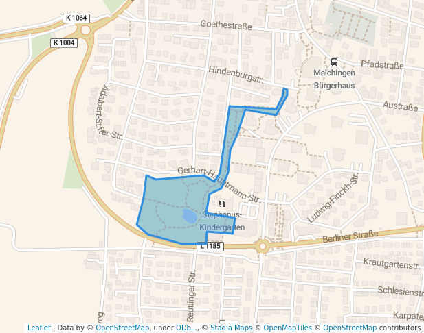 walking in Hintere Gärten map in Sindelfingen