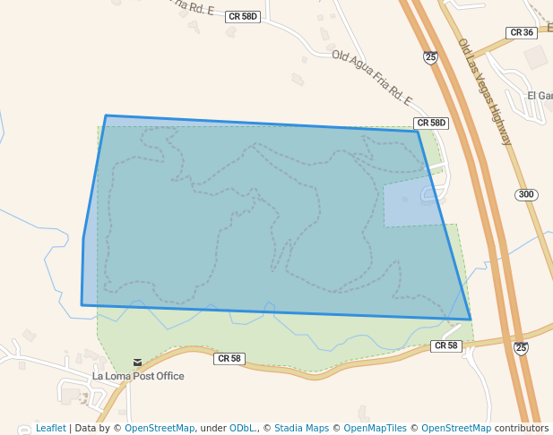 walking in Arroyo Hondo Open Space map in Santa Fe