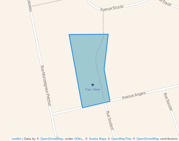 walking in Parc Allen map in Rouyn-Noranda