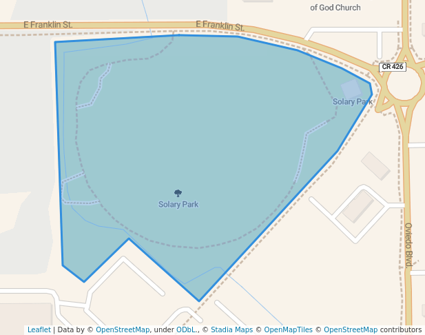 walking in Solary Park map in Oviedo