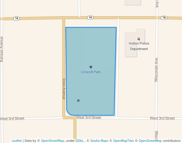 walking in Linscott Park map in Holton