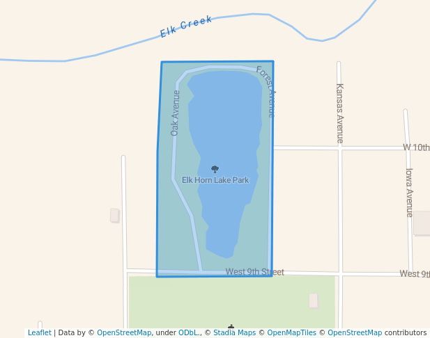 walking in Elk Horn Lake Park map in Holton