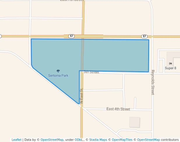 walking in Sertoma Park map in Junction City