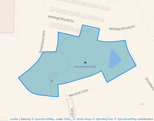 walking in Prestonfield Park map in West Chicago